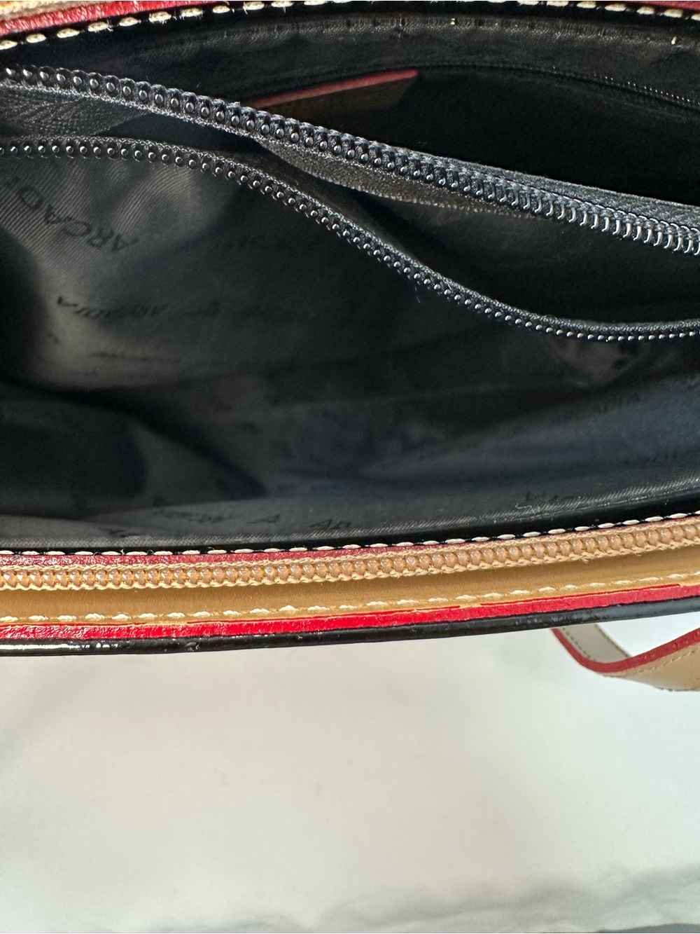 Arcadia Black Patent Tote with Tan Handles - Picture 8 of 16